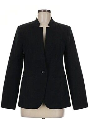 Old Navy Women's Black Single-Button Blazer Small New Classic Fitted Polished